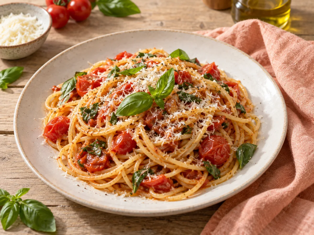 Quick Pasta with Tomato and Basil