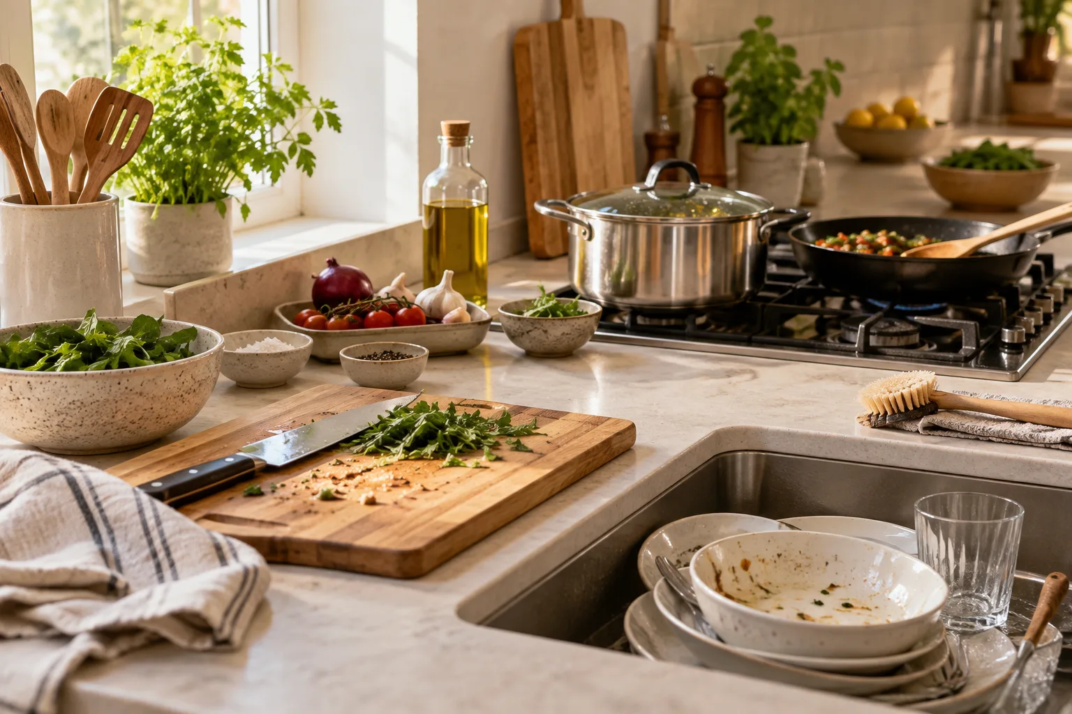 Un método paso a paso para limpiar mientras cocinas
