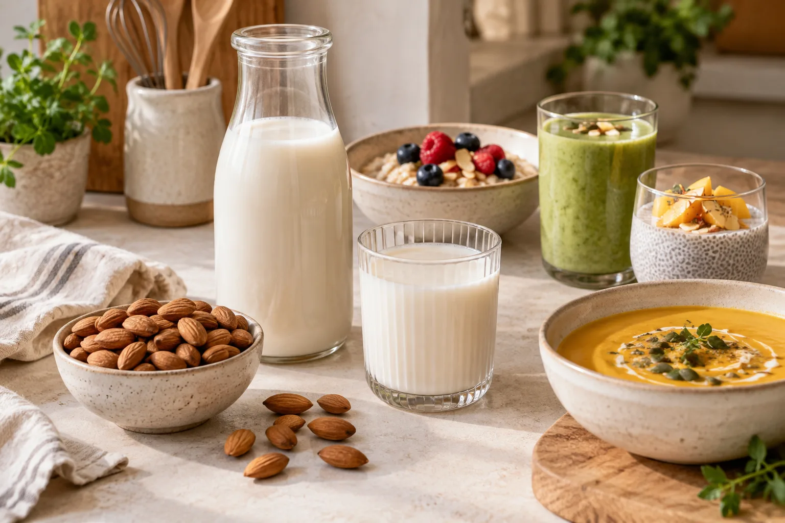 Mit ungesüßtem Mandeldrink kochen: auswählen, ausprobieren und anpassen