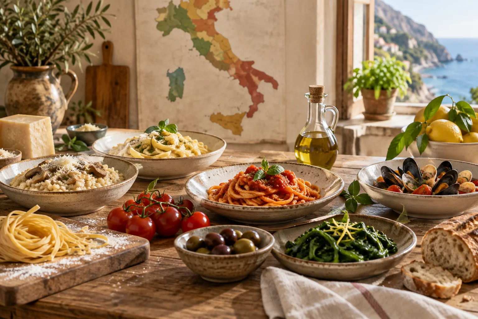 Cozinha italiana: guia às regiões e às técnicas práticas