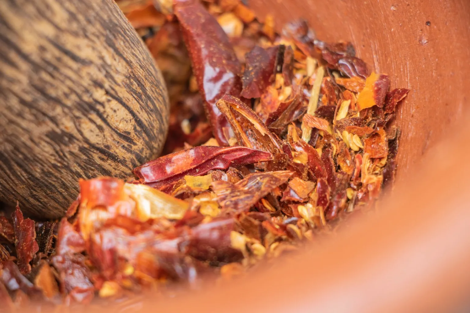Zerstoßene getrocknete Chili
