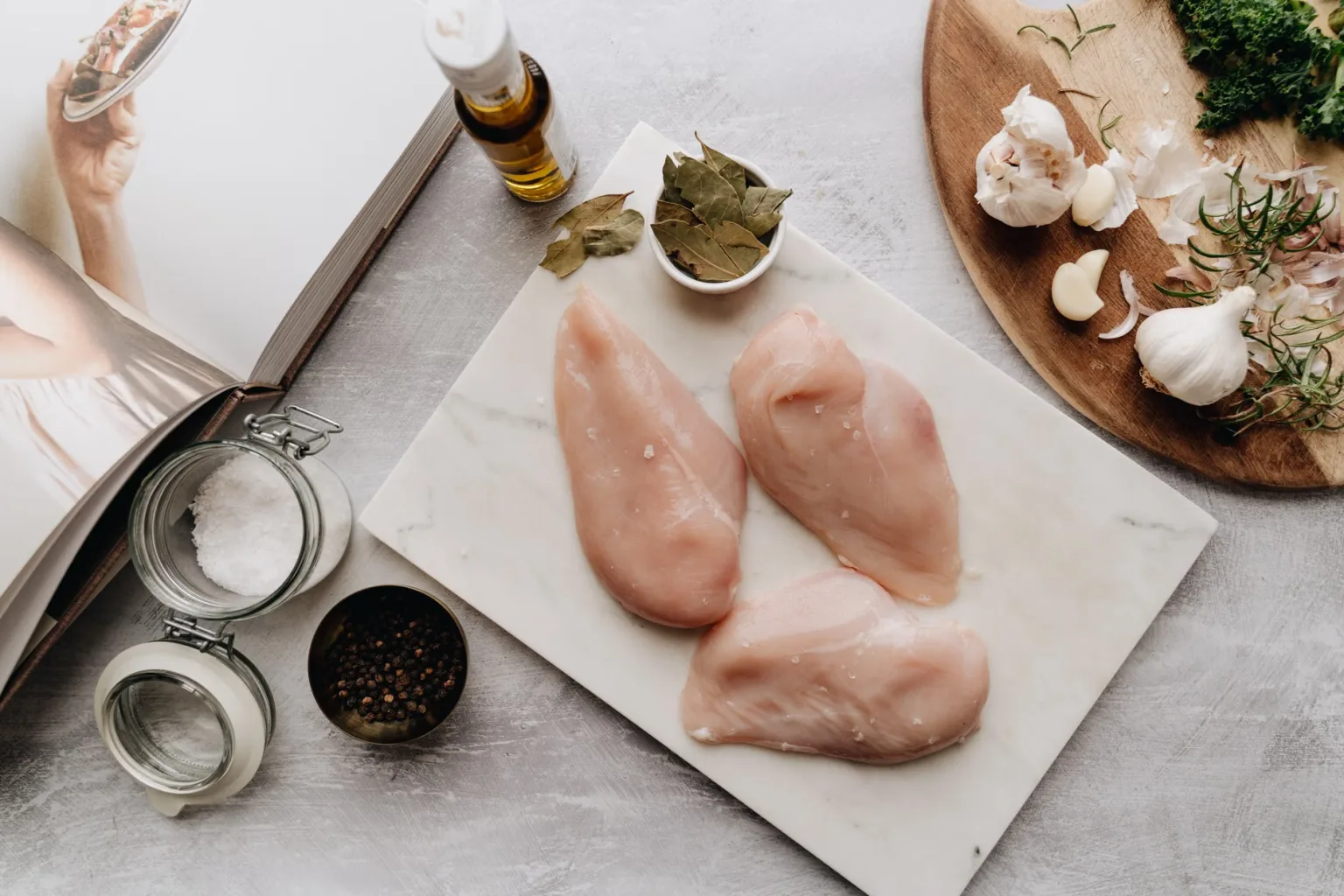 Aceite de oliva para el pollo
