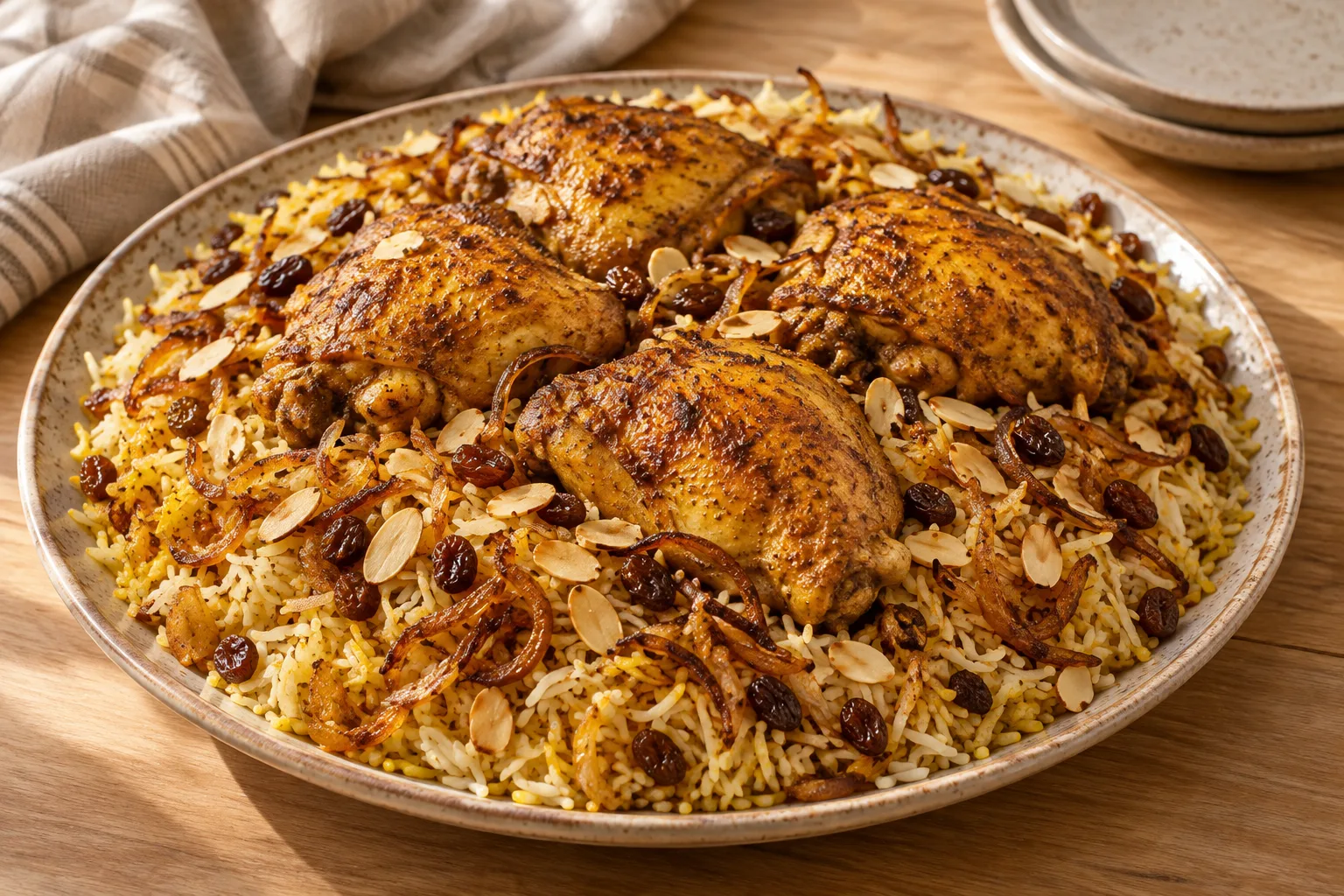 Mandi yemení de pollo y arroz