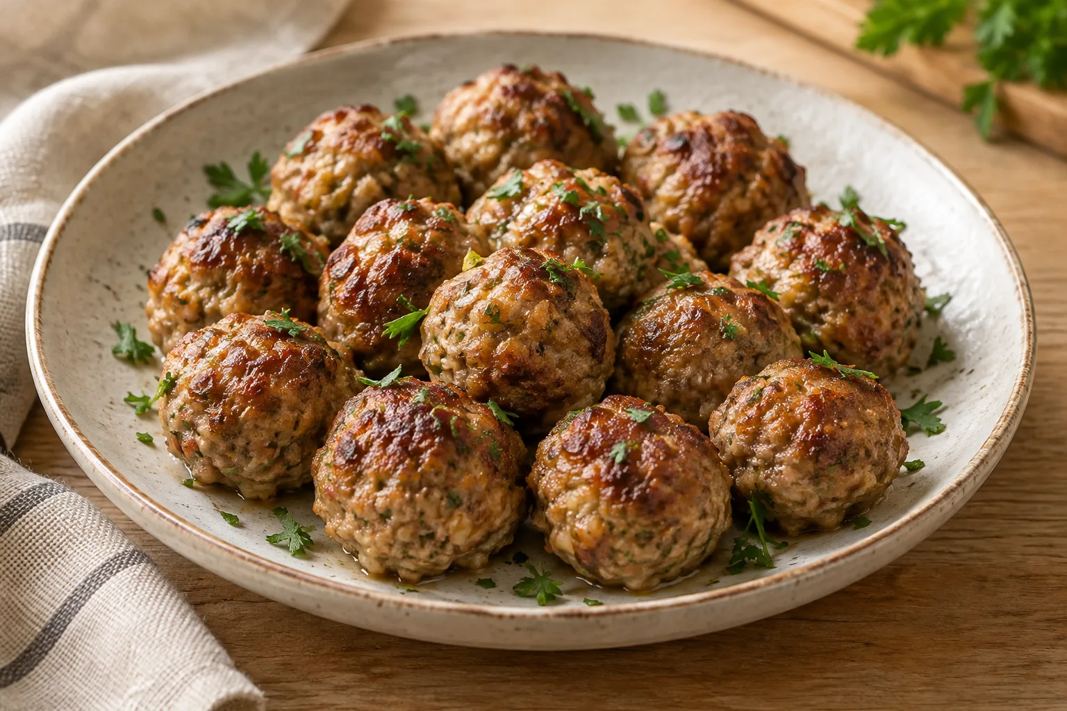 Polpette fatte in casa al forno con erbe aromatiche