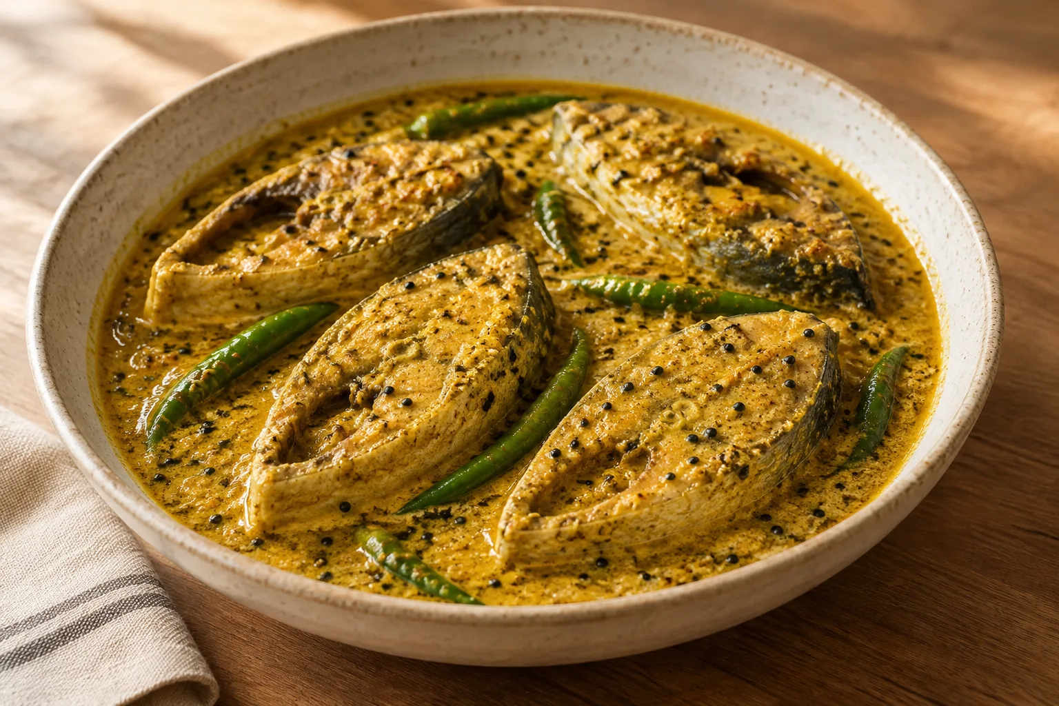 Shorshe ilish: hilsa in mustard sauce