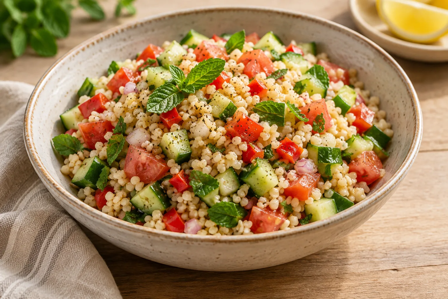 Insalata croccante di bulgur con cetriolo