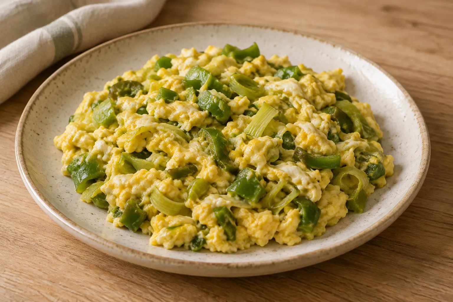 Leek and pepper scramble