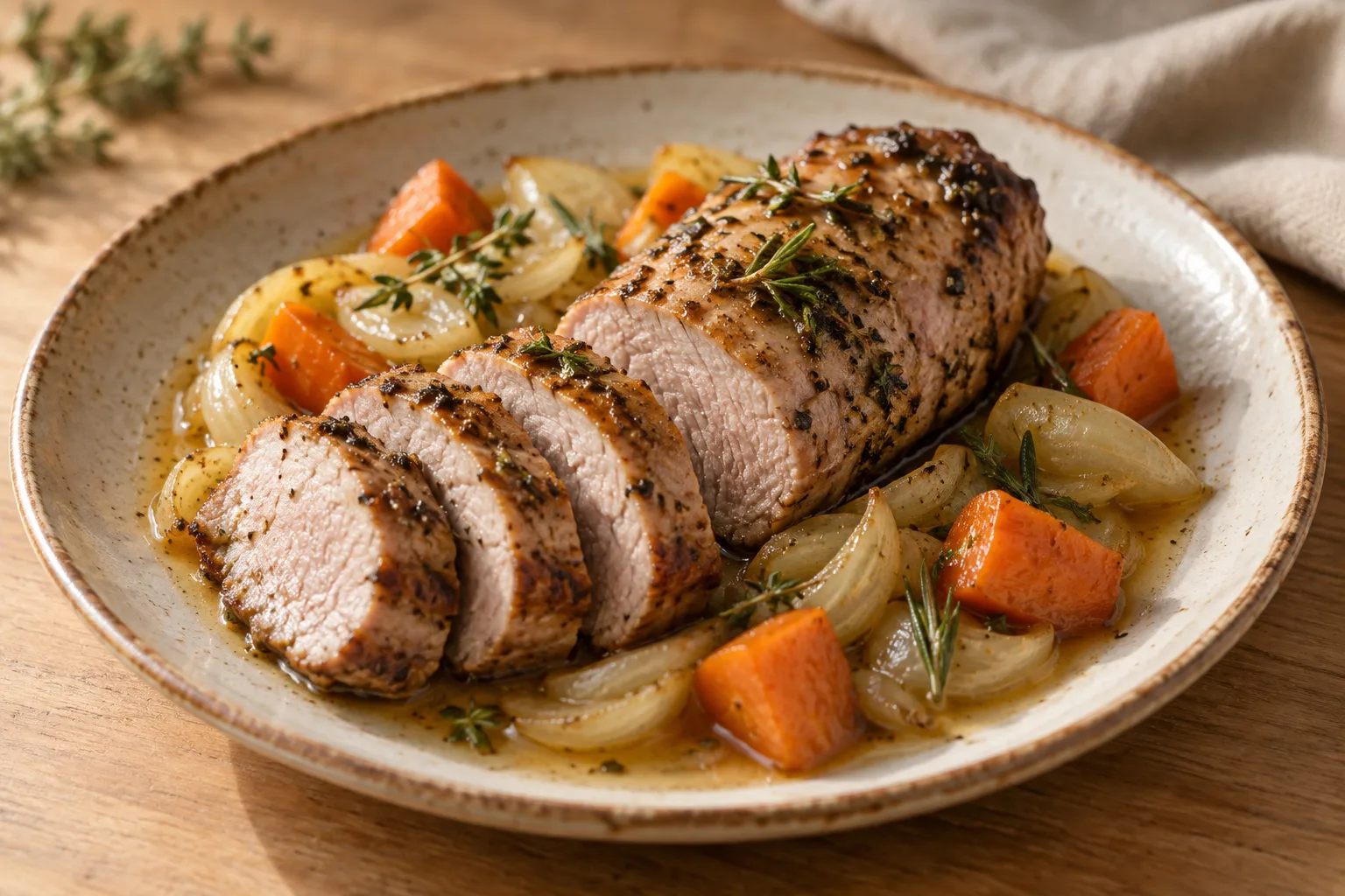 Filetto di maiale al forno con erbe aromatiche