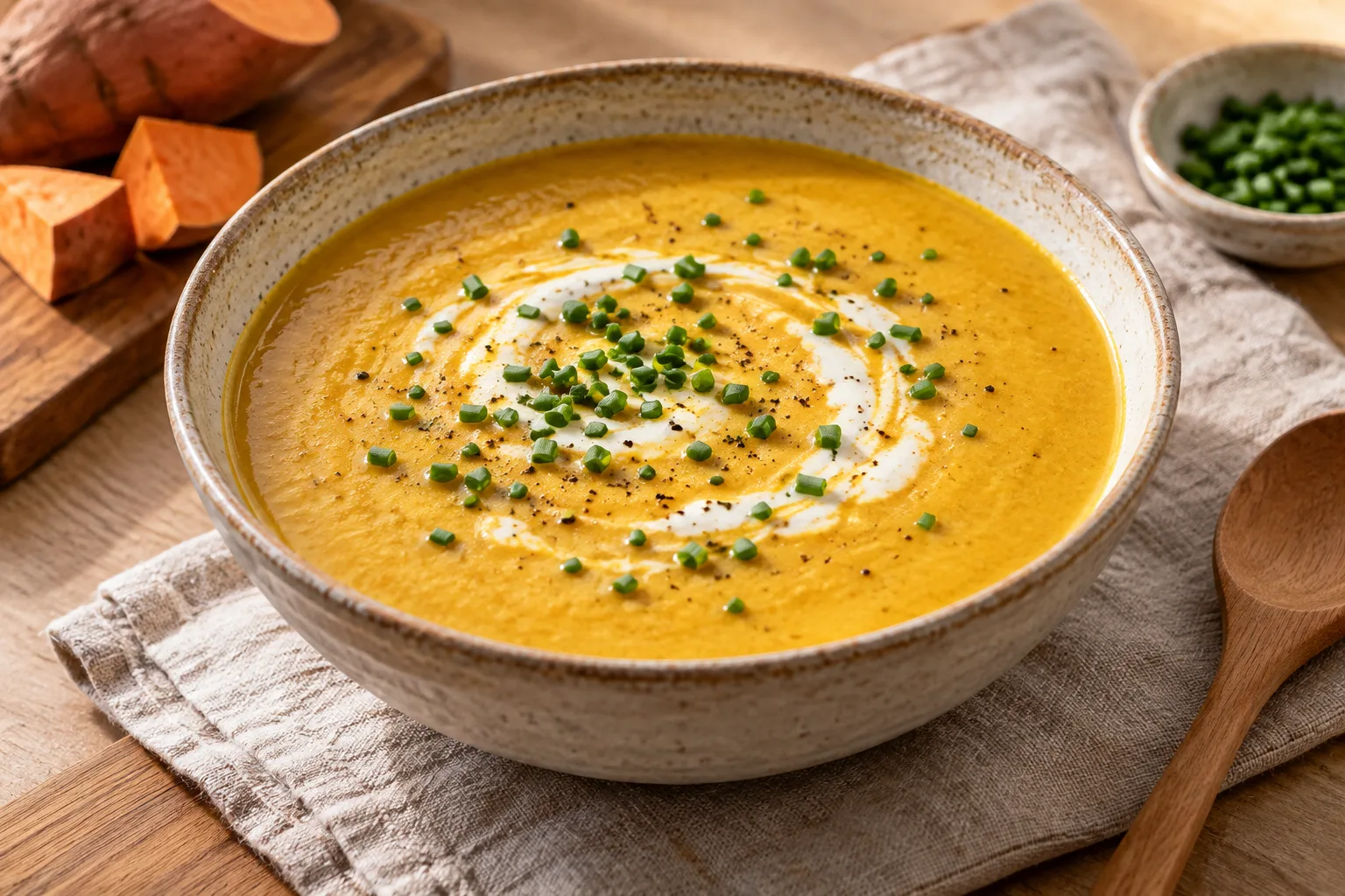 Zuppa neozelandese di kumara al curry