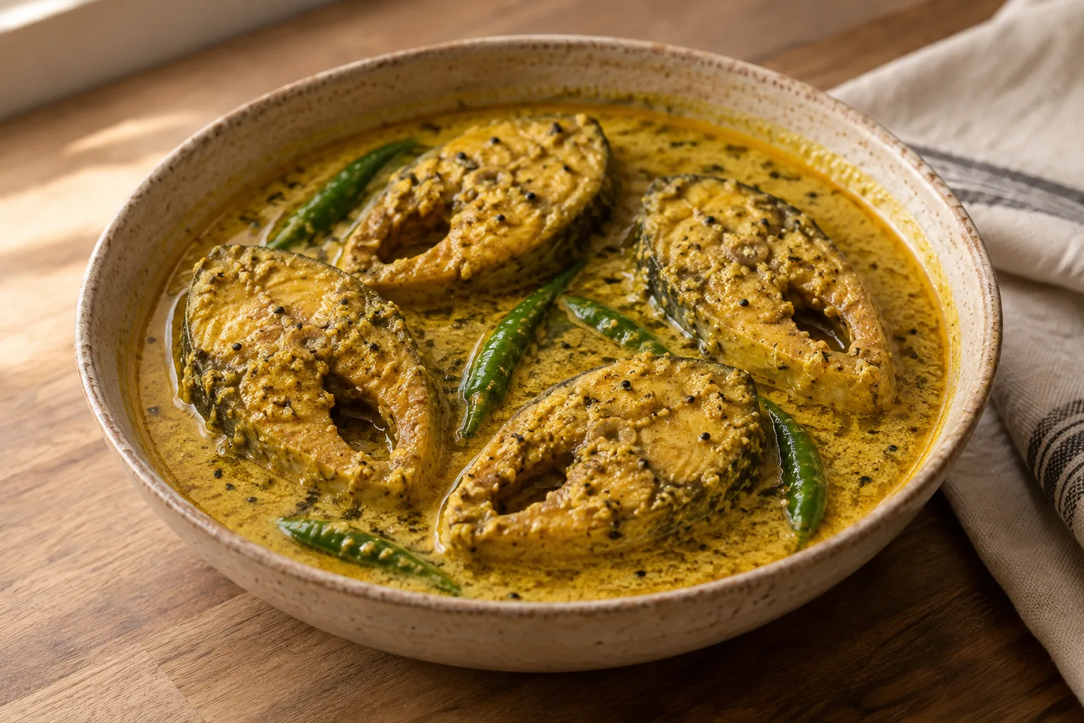 Shorshe ilish: hilsa in mustard sauce