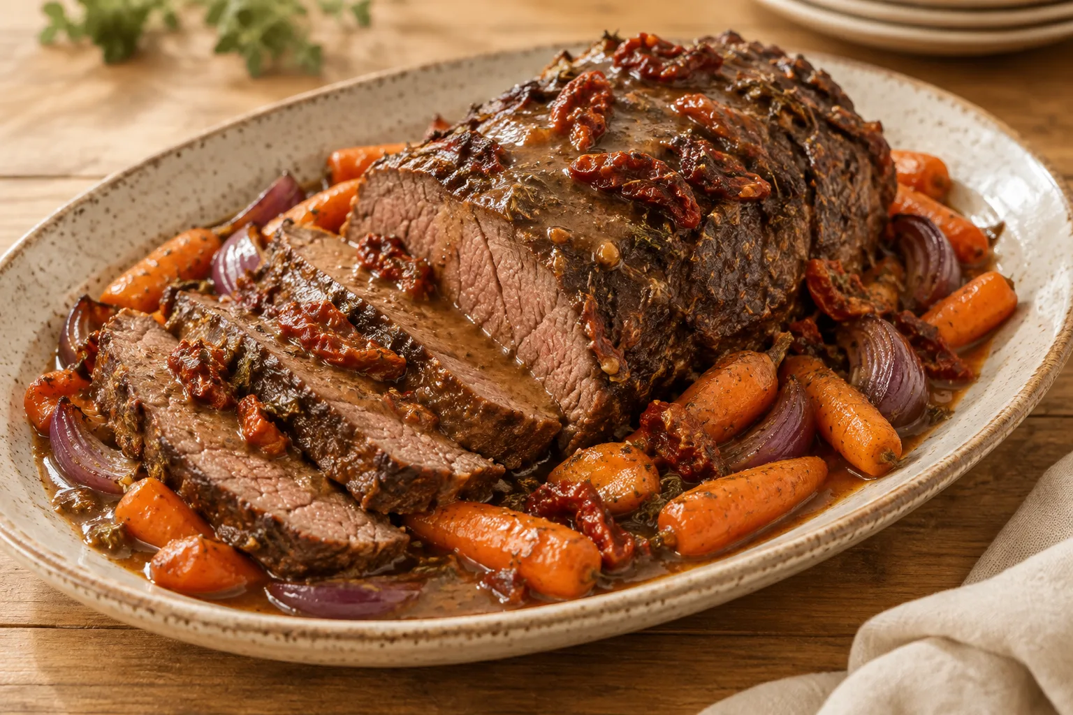 Manzo brasato al forno con carote