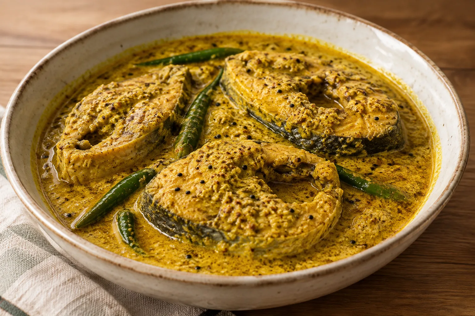 Bangladeshi Shorshe Ilish (Hilsa in Mustard Sauce)