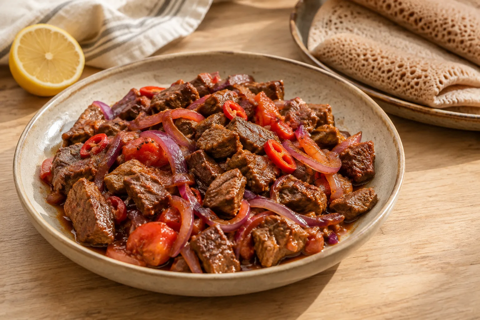 Tibs etiopi di manzo