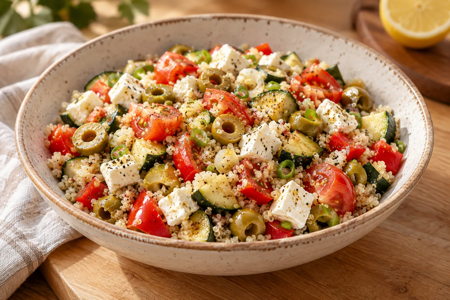 Insalata di quinoa con formaggio fresco