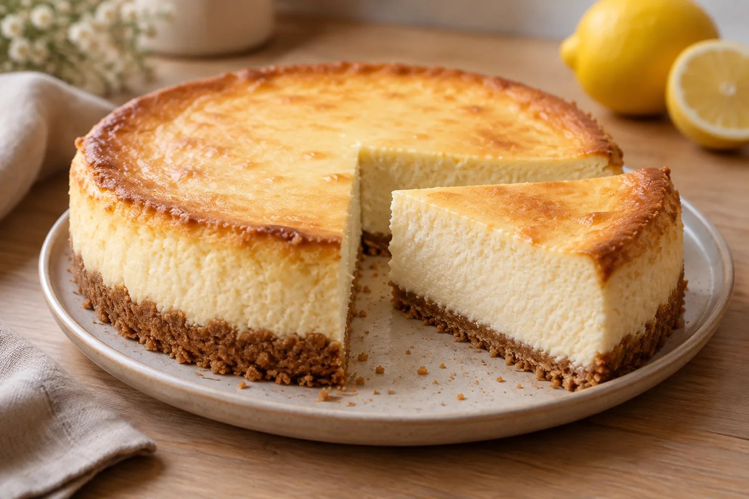 Polish Sernik with a Biscuit Base
