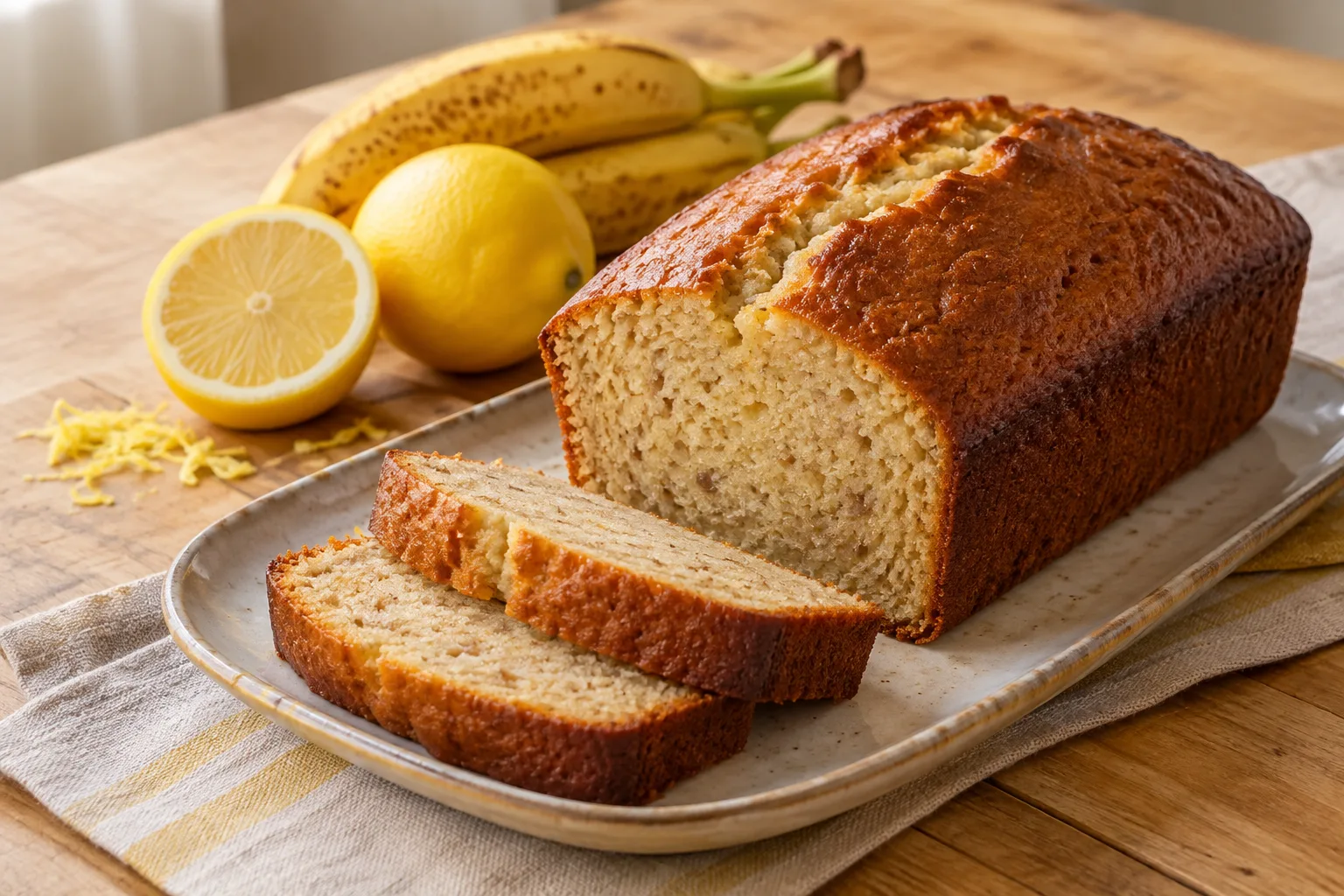 Torta alla banana e limone