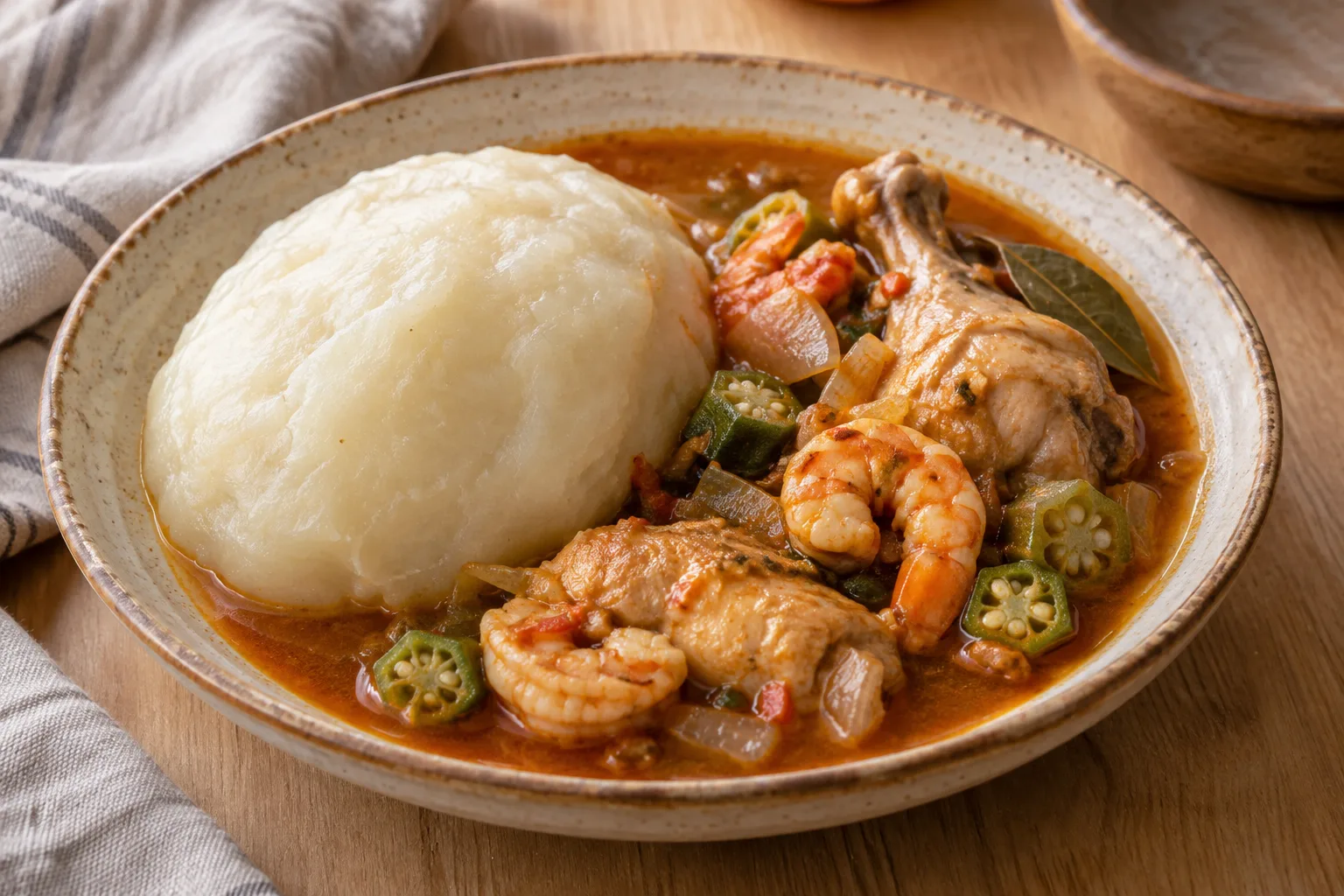 Dumboy liberiano con sopa picante