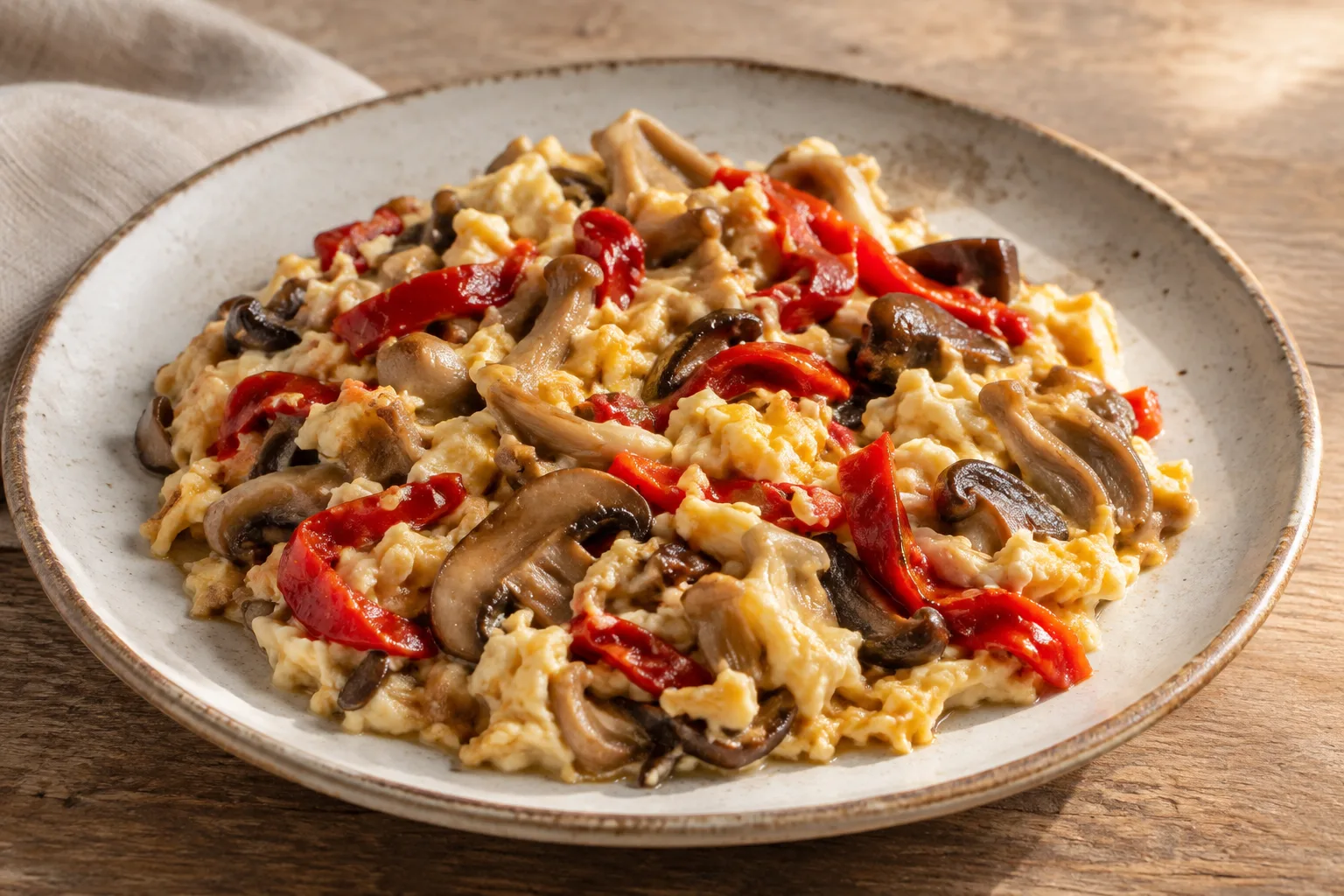 Mushroom and Pepper Scramble