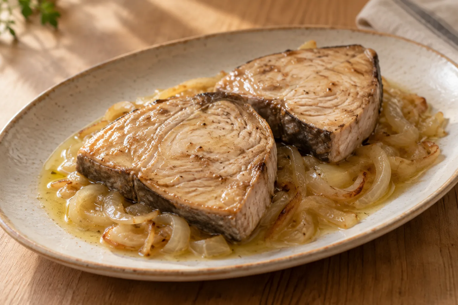 Palamita al forno con cipolla