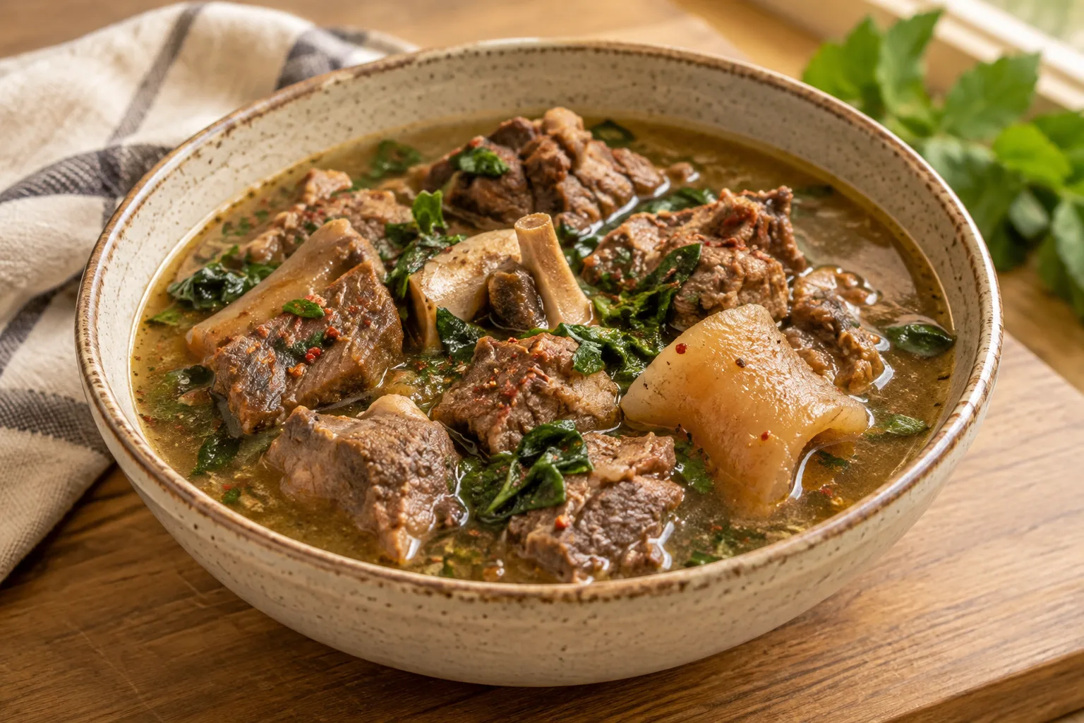 Nigerian pepper soup with assorted meat