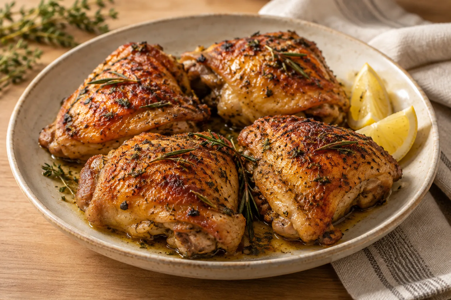 Oven-Baked Chicken Thighs with Aromatic Herbs