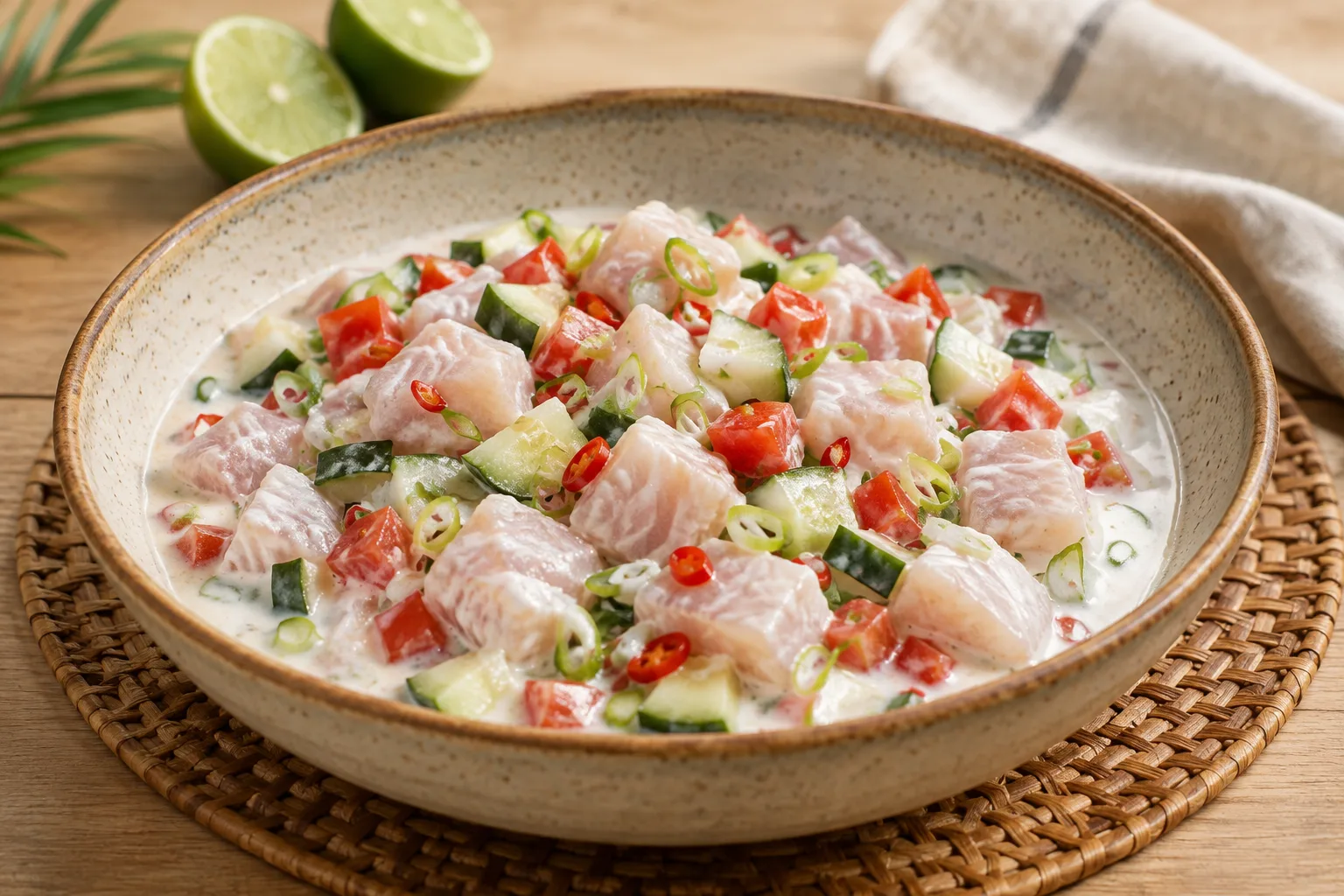 Ota niueano de pescado crudo y coco