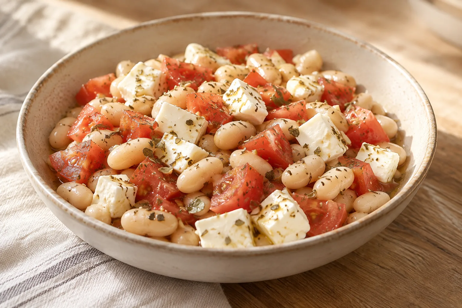White Bean Salad with Fresh Cheese