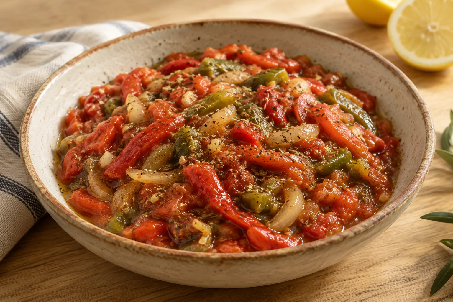 Slata mechouia: ensalada tunecina de verduras asadas
