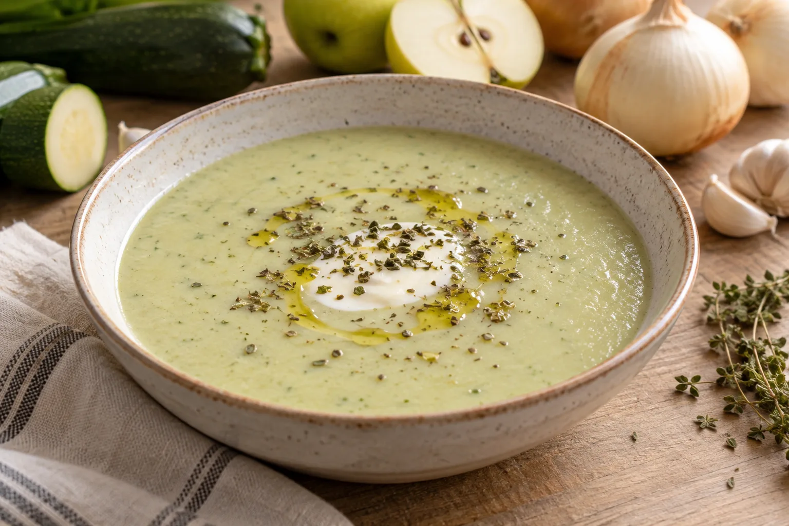 Smooth Zucchini and Apple Soup
