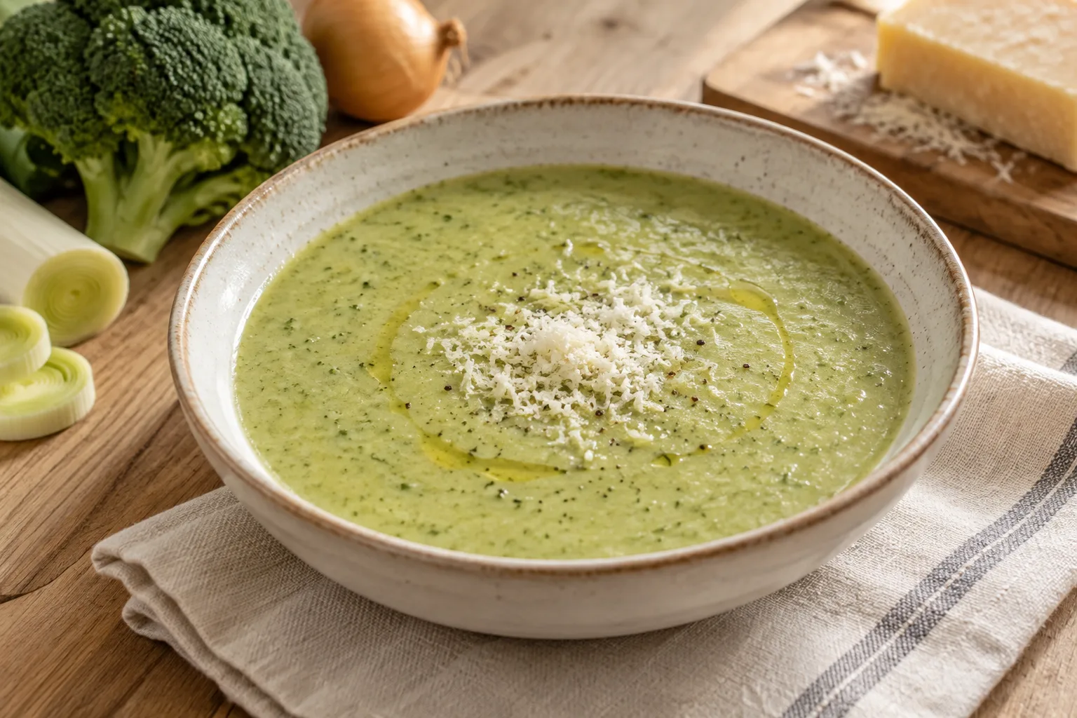 Zuppa vellutata di broccoli e porri