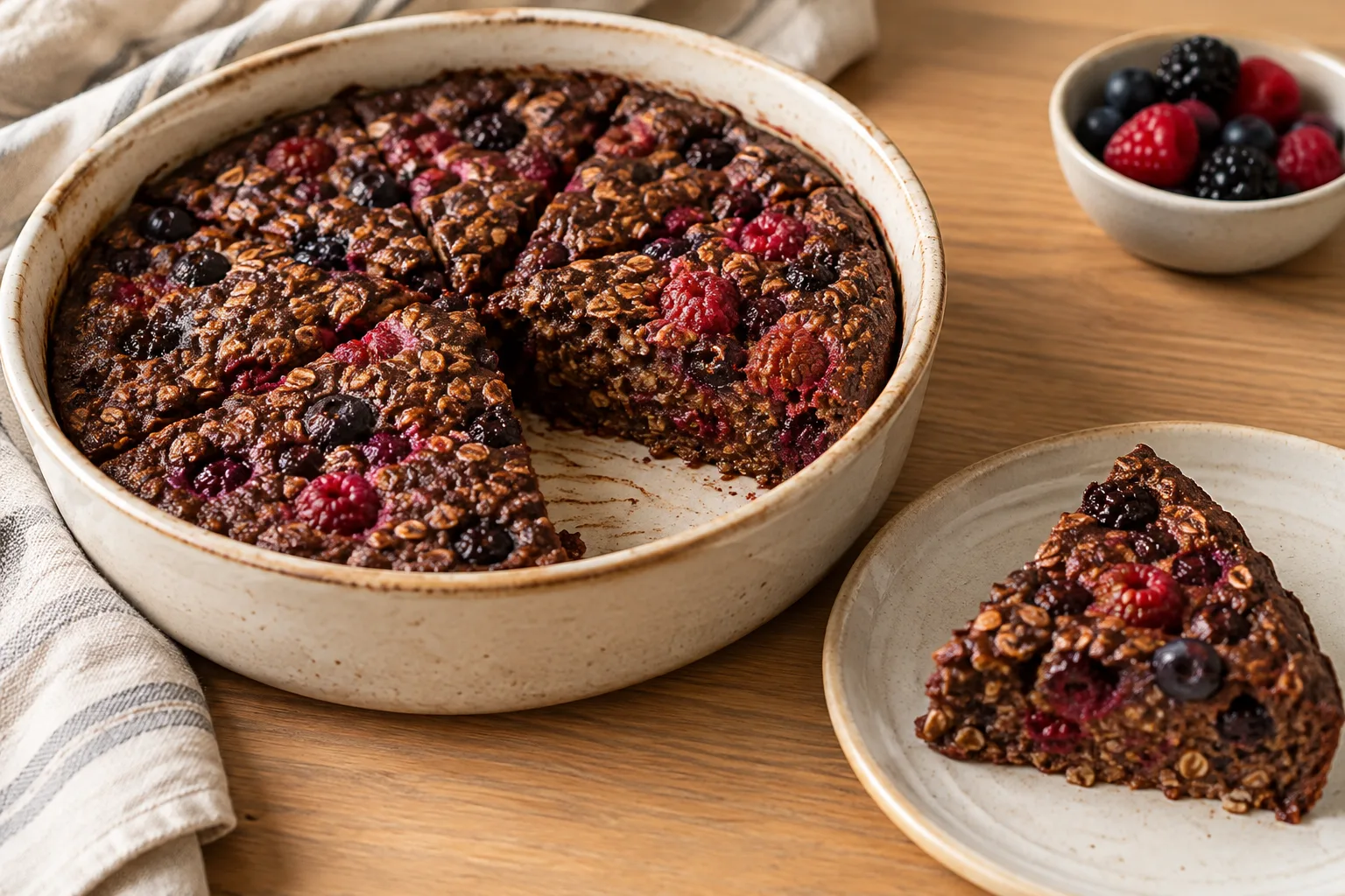 Avena al forno al cacao e miele