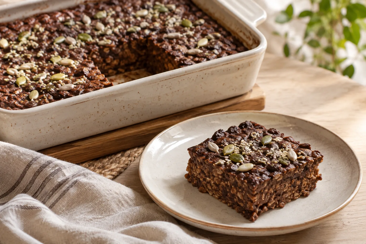 Avena al cacao e semi al forno
