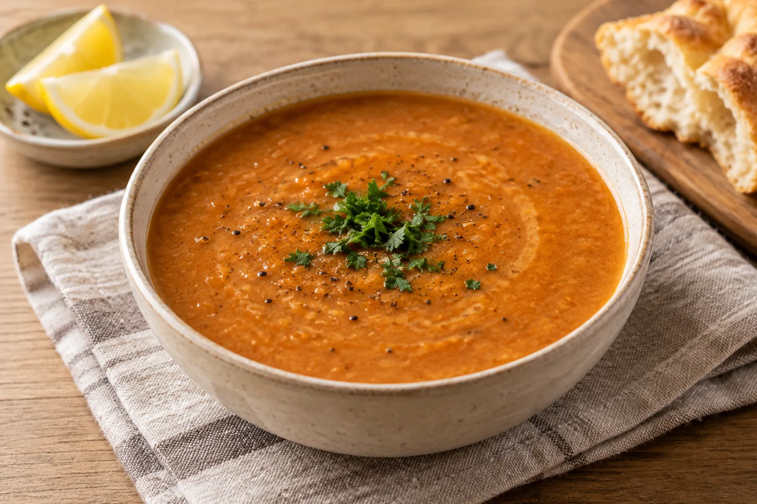 Türkische rote Linsensuppe (Mercimek çorbası)
