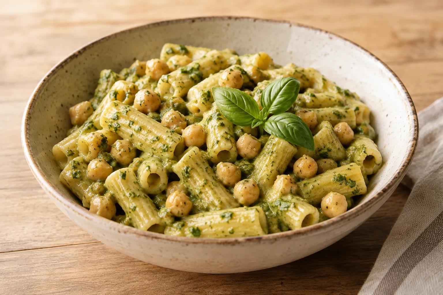 Pasta with Chickpeas and Basil
