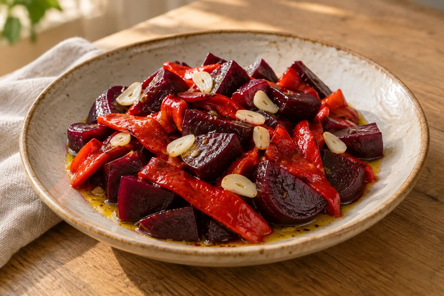 Beetroot Salad with Roasted Pepper