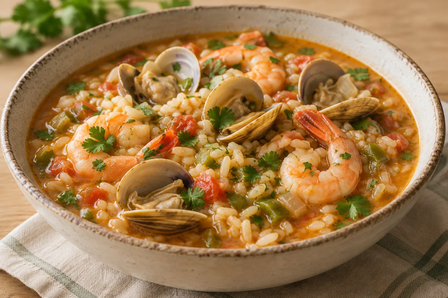 Riso portoghese ai frutti di mare, brodoso