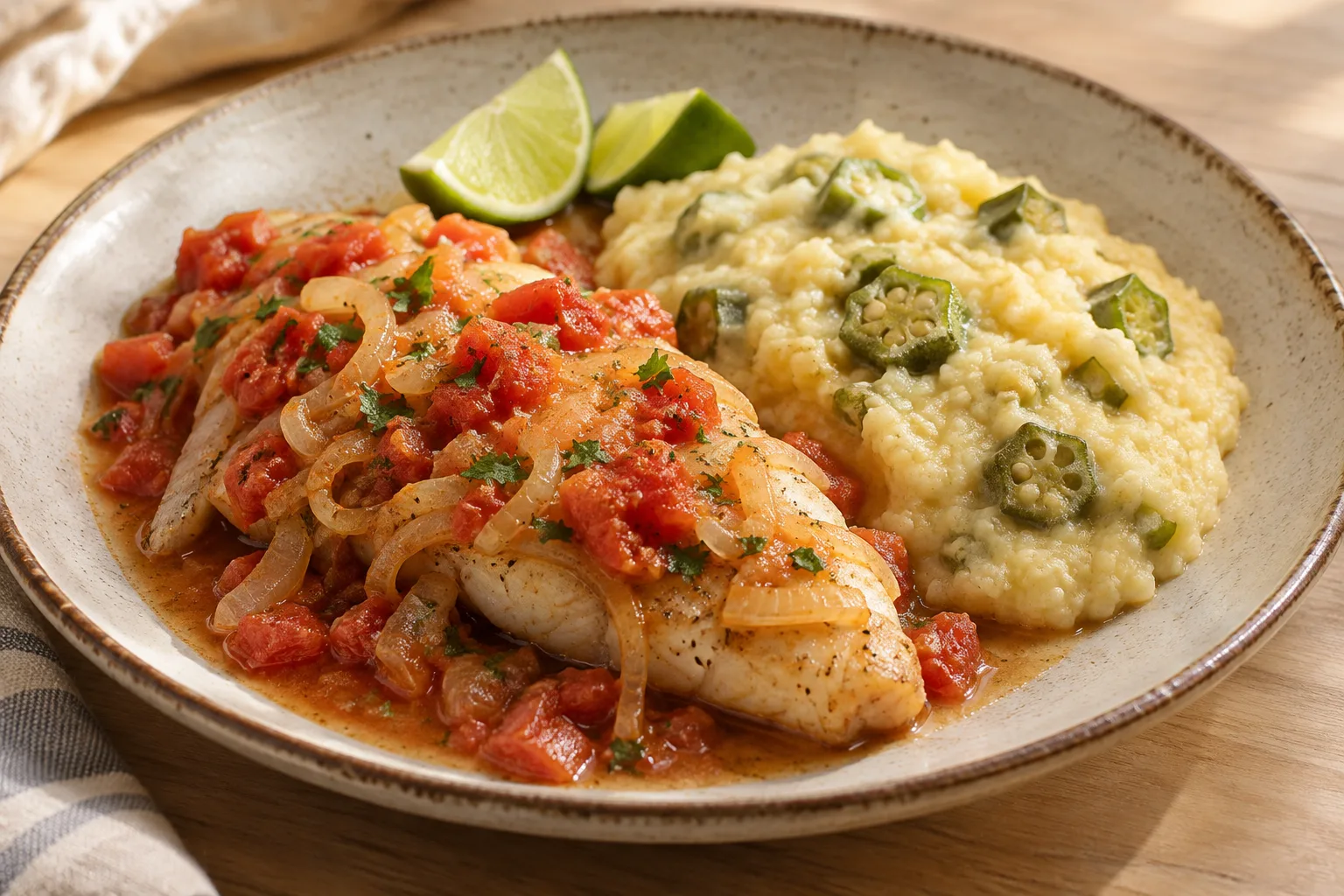 Pescado con fungi de las Islas Vírgenes Británicas