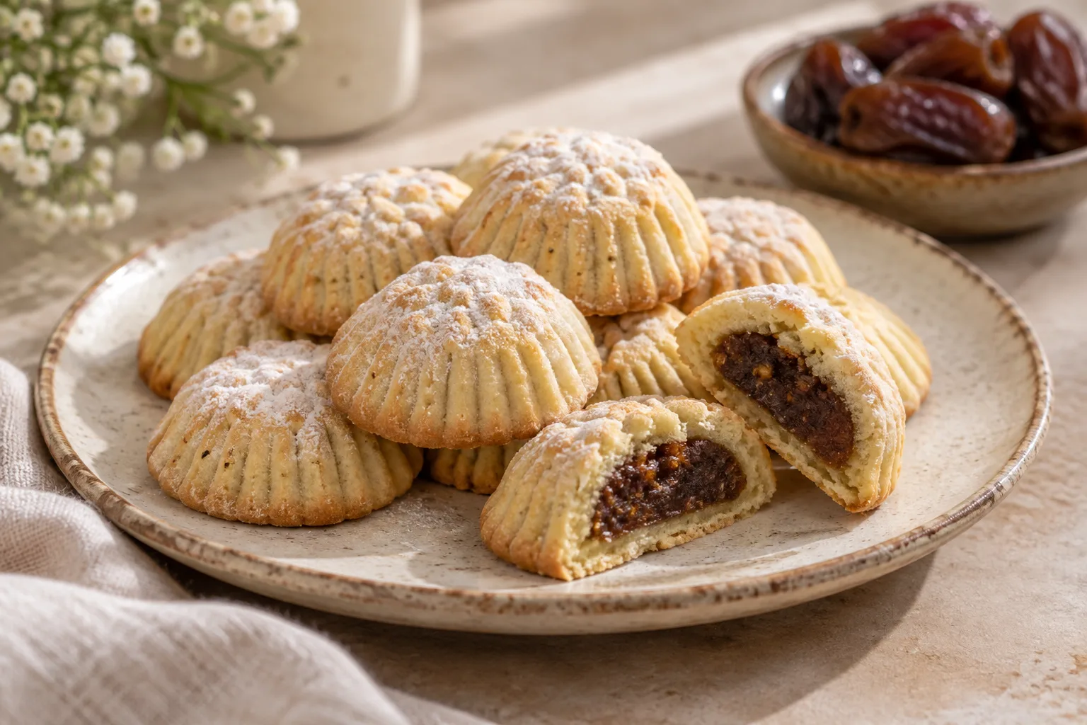 Lebanese Semolina Ma’amoul with Dates