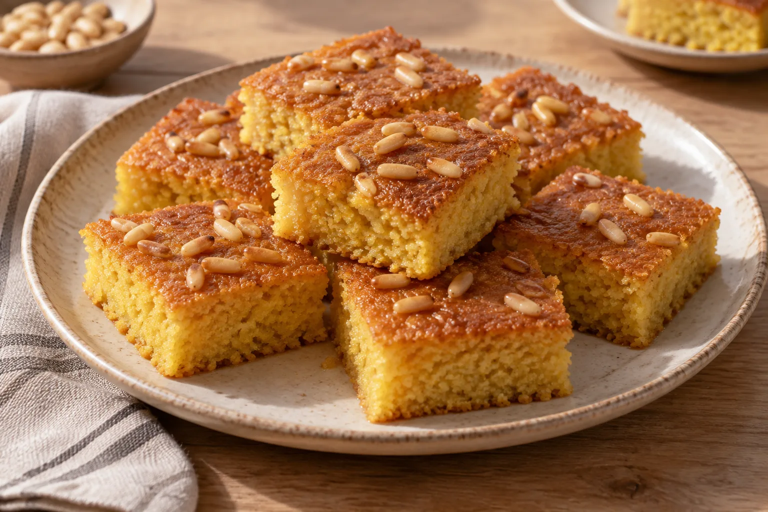 Lebanese Semolina and Turmeric Sfouf