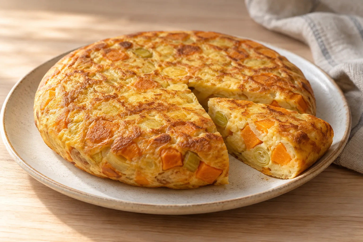 Sweet Potato and Leek Spanish Omelette